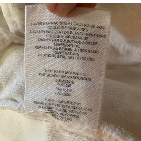 Free‎ People White Denim Jacket Jean Jacket Cropped Cotton Casual Small - Picture 6 of 6